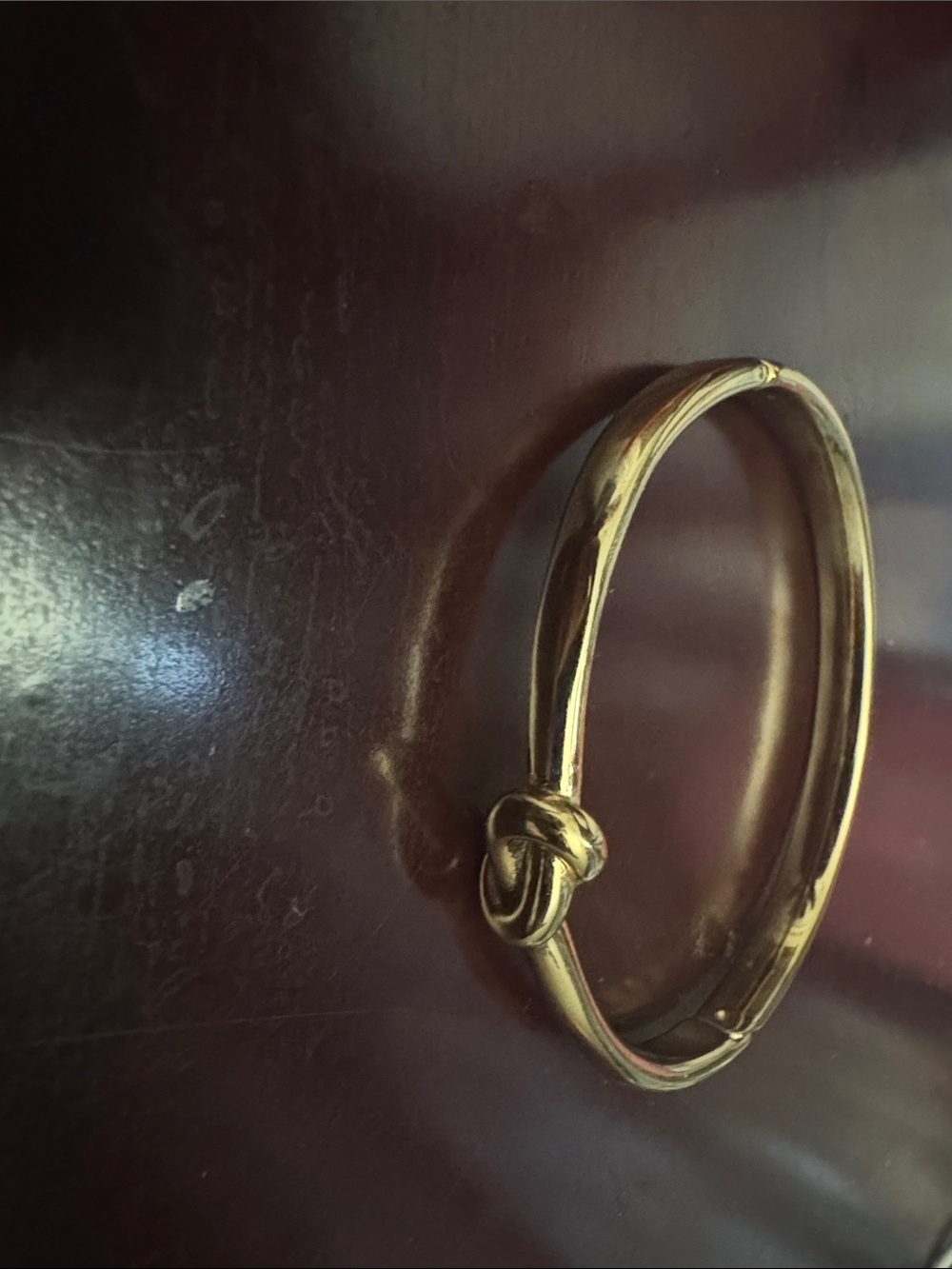 Gold Knot Accent Women's Bangle Bracelet